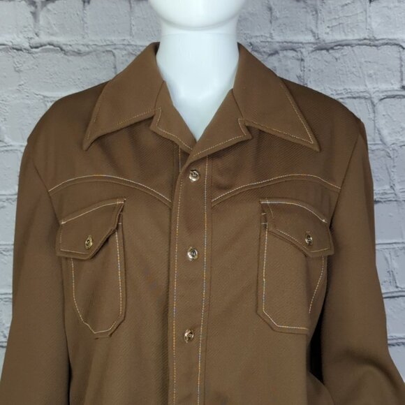 Days Sportwear Tops - Days Sportwear Vintage Brown Point Collar Button Up, Women's Medium